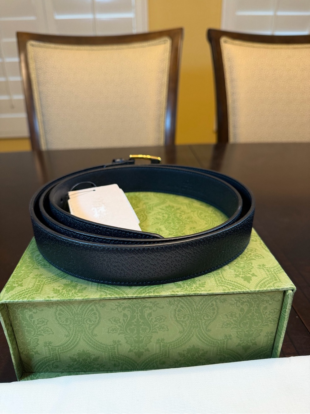 New Gucci Bamboo Logo Belt Size 48 / 120 cm Fits a Waist 44 - 48 - Picture 10 of 13